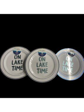 Real Simple "On Lake Time" Dinner Plates Plastic Indoor & Outdoor New Lot 36